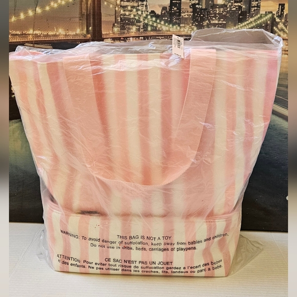 Victoria's Secret Pink Striped Tote Bag NWT - Picture 13 of 14